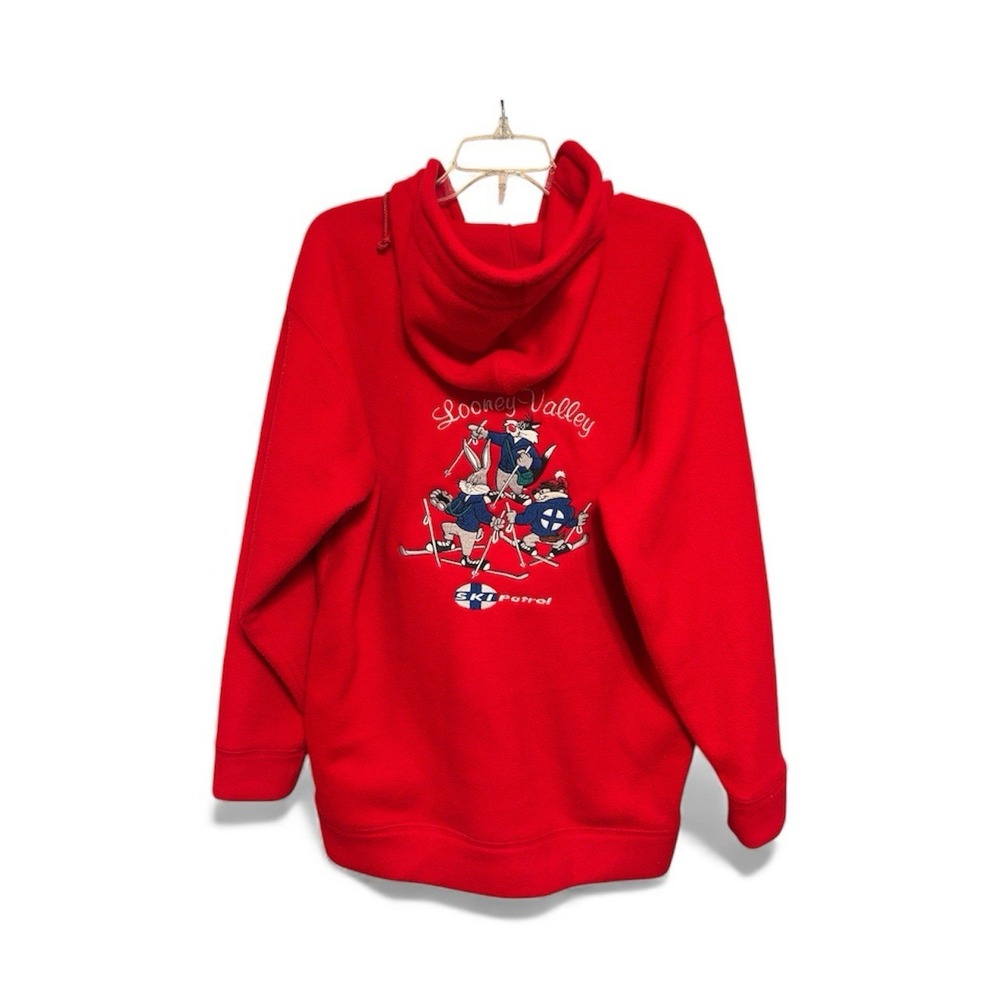 Looney Tunes Sweatshirt Hoodie Bugs Bunny Acme‎ Vintage Embroidered Ski XS